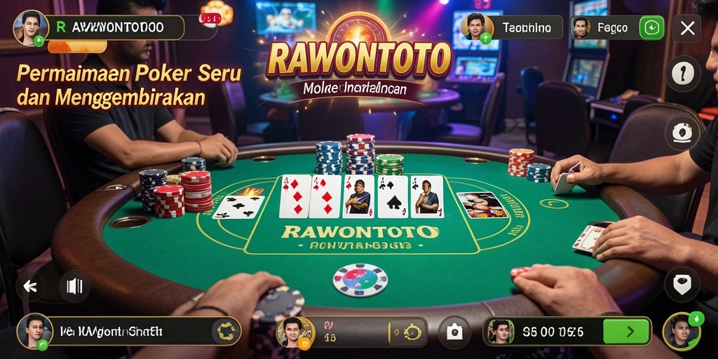 Screenshot gameplay RAWONTOTO yang penuh aksi saat bermain Poker.