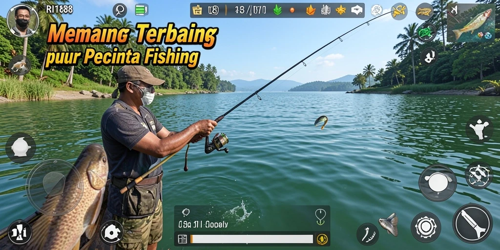 Tampilan gameplay RI188 yang seru dan mendebarkan saat memancing.